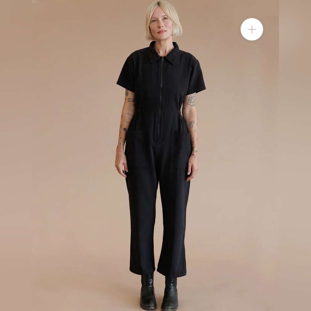 Utility Zip-Front Womens Jumpsuit in Black